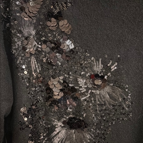 NWT Chico's Black sequined Long Sleeve sweater size Medium - Picture 4 of 8